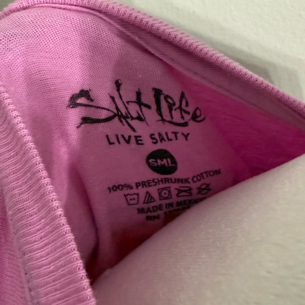 Salt Life Vibrant Pink / purple Tee with Blue Logo - Picture 5 of 5